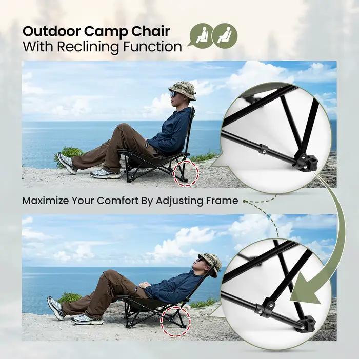Chaise de camping OneTigris Rivirea ergonomique pliante inclinable pour pêche randonnée plage détente