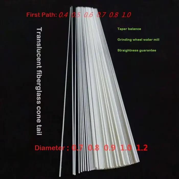 Baguettes fibre de verre coniques 28cm pour fabrication queues de leurres calmar et flotteurs DIY