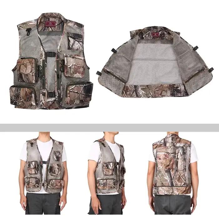 Veste de pêche estivale respirante à multiples poches déperlante et séchage rapide pour activités extérieures