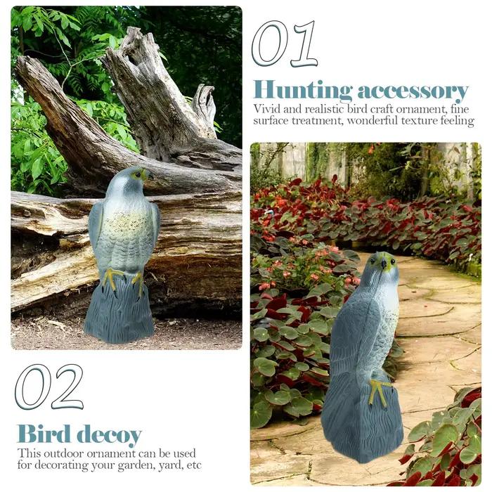 Leurre de chasse décoratif jardin multi-fonction - Oiseau faux ornement extérieur en PE résistant