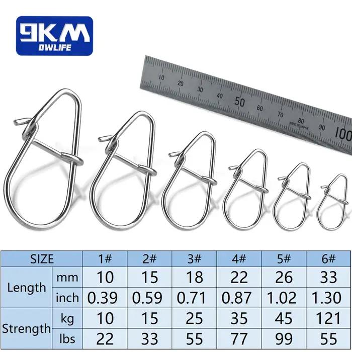 Mousquetons pêche rapides 50-200 pièces - Clips pour crankbaits et leurres eau salée