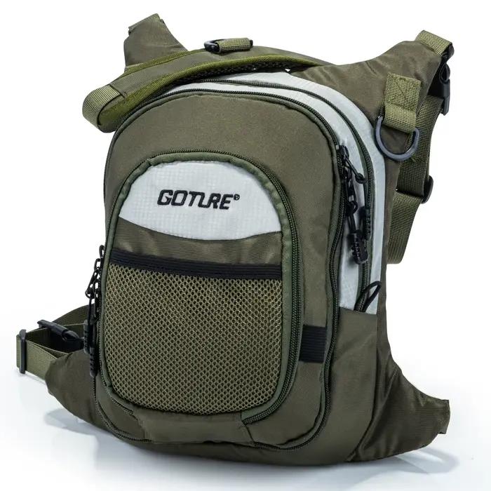 Sac de pêche à la mouche Goture 100% polyester - Ultra léger - Multiples poches - Accessoires outils pêche
