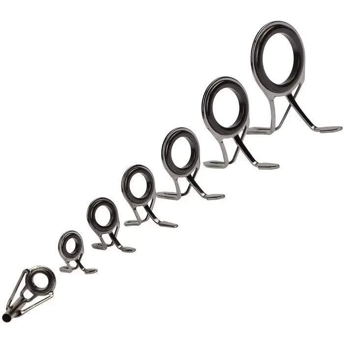 Kit de réparation pour canne à pêche, 7 pièces en acier inoxydable : anneaux guides, embouts