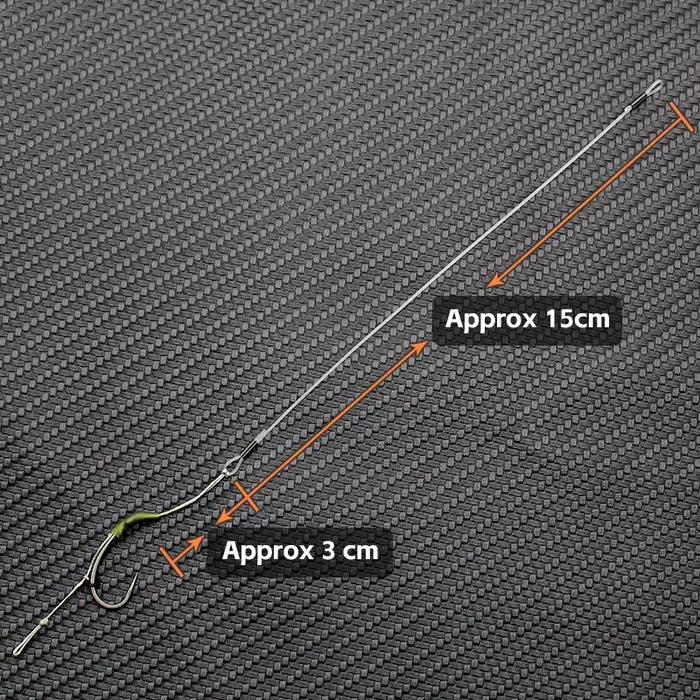 3 hameçons pour carpe avec avançons et boucles, tailles 2 4 6, montage combi rig 35lb