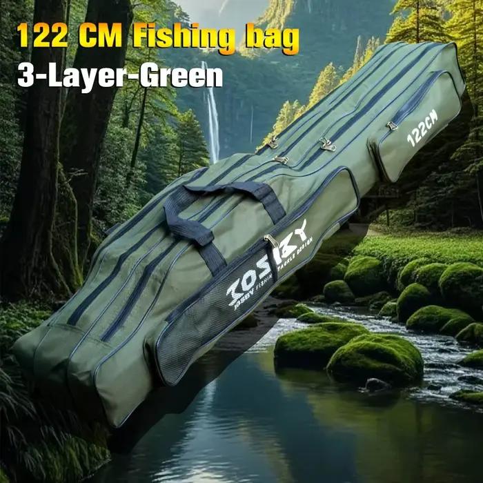 Sac à dos de pêche Oxford 3 couches 122/152/182cm pour cannes et accessoires de pêche extérieur