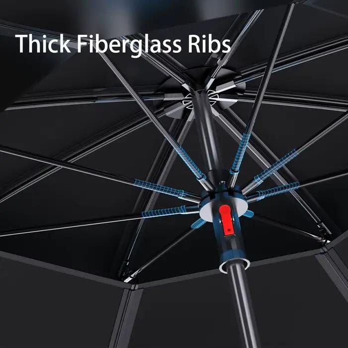 Parapluie pêche perche aléatoire colle noire épaissie 360° réglable acier inox ressort housse