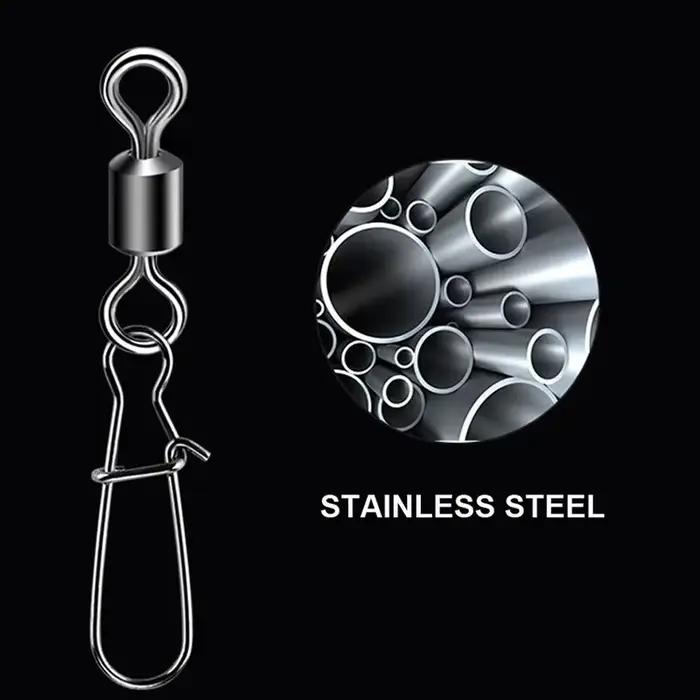 50 pièces de swivels à roulement pour pêche - Tailles #2/4/6/8/10/12 avec connecteur rapide