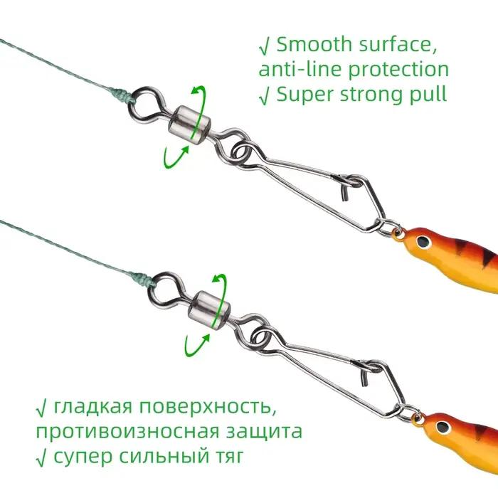 Barillet de pêche DNDYUJU 10-100PCS avec émerillon roulant pour hameçons et leurres - Accessoires