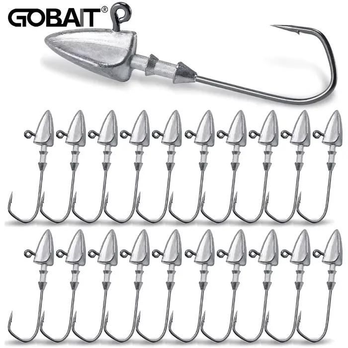 Tête de jig métallique 3.5g à 35g pour leurres souples - Hameçon sharp Texas Rig pêche carnassiers