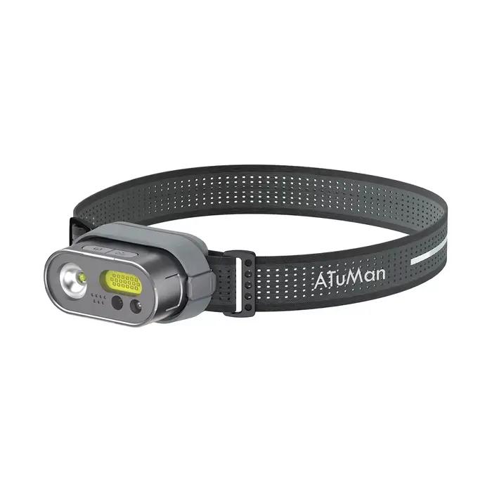 Lampe frontale multifonction ATuMan DUKA MH1 rechargeable USB pour pêche avec capteur COB LED