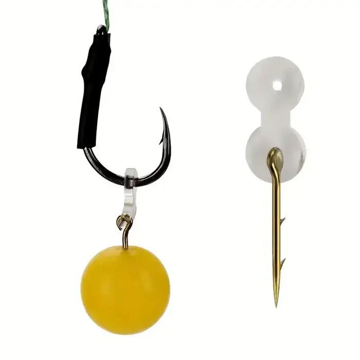 12 hameçons métal avec élastique pour montage cheveu carpe, appâts bouillettes et grains de maïs