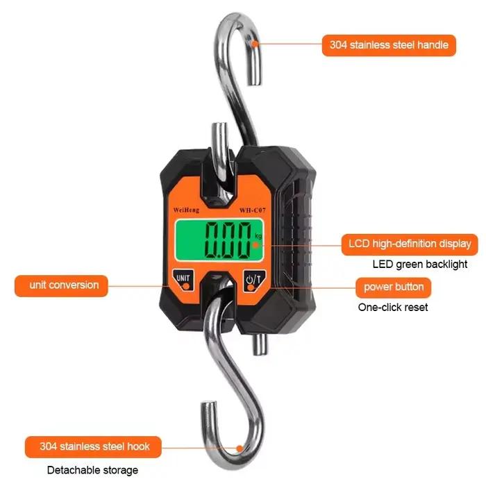 Balance digitale suspendue portable 100kg précision 50g inox pour pêche et usage industriel