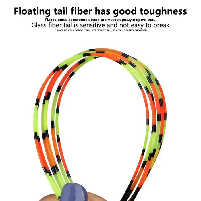 Kit DIY fibres pour queue de flotteur jour/nuit - tube et fibres 20CM pour pêche lac rivière mer