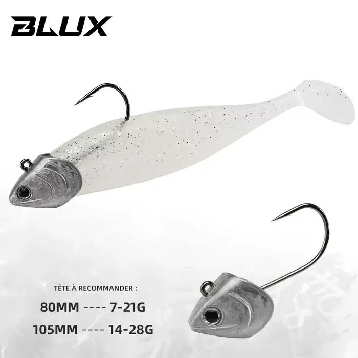 Leurre souple BLUX BLOD SHAD 80mm-105mm - Leurre silicone black tail pour bar de mer et carnassiers