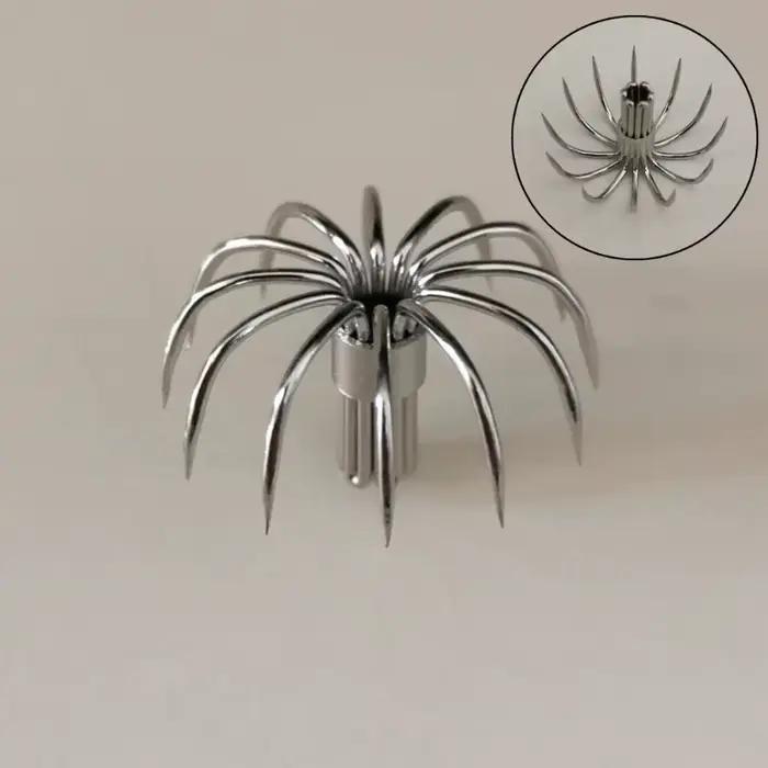 20 hameçons à calmar miniatures en acier inoxydable - Accessoires pour appâts couronne parapluie - Artisans pêche DIY
