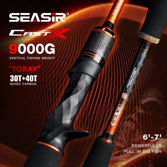Canne Seasir Cast X carbone 1.83m-2.1m pour leurres 7-25g, drag super 9kg spinning et casting