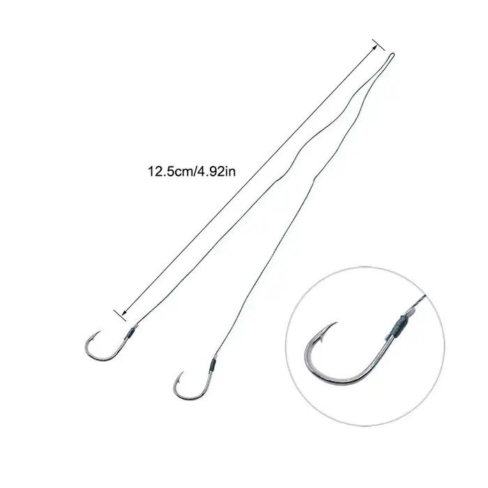 50 hameçons pré-montés Ackibbik pour pêche à la carpe avec ligne PE 3#-12# - Hooks micro taille