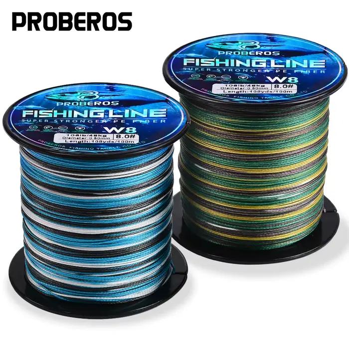 Ligne de pêche Proberos 8 brins multifilament PE anti-abrasion Blue Camo 20-106LB 109yds
