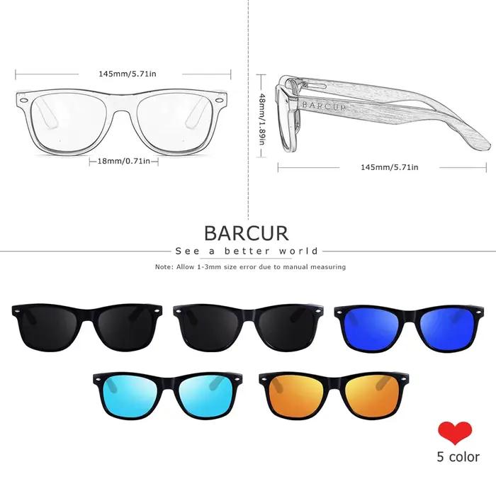 Lunettes de soleil bois noyer pêche - Cadre carré polarisé qualité premium UV400 avec étui