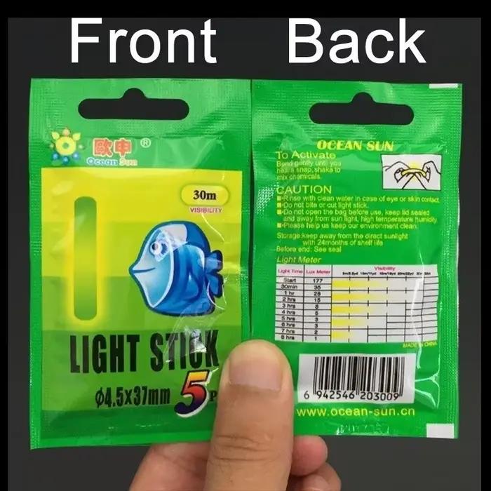 Bâtons luminescents chimiques 50/100 pièces pour pêche de nuit - Vert 4.5x37mm et 3.0x25mm