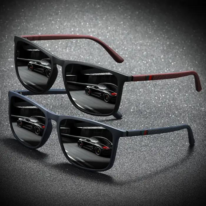 Pack 2/3 lunettes carrées polarisées pour pêche été - Anti-éblouissement vacances voyage - UV400