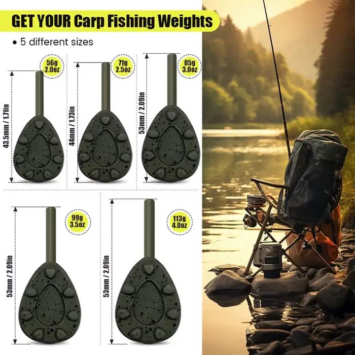 Plombs de pêche carpe en plomb disponibles en 56g/71g/85g/99g/113g pour eau douce et mer