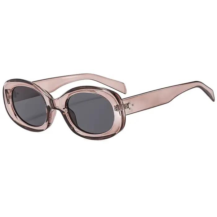Lunettes de soleil ovales pêche femme Y2K vintage UV400 petit format randonnée style street photo