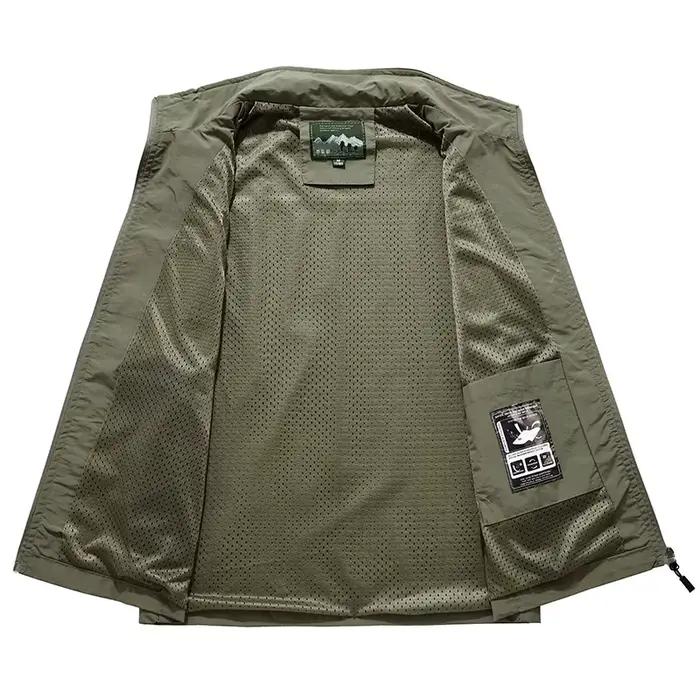 Gilet sans manches pêche homme été - Veste respirante multipoches pour pêche et voyage