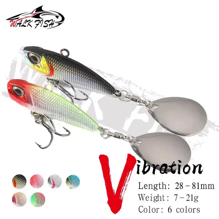 Leurre spinner Walk Fish 7-21g avec queue rotative - Vibration métallique pour pêche au leurre