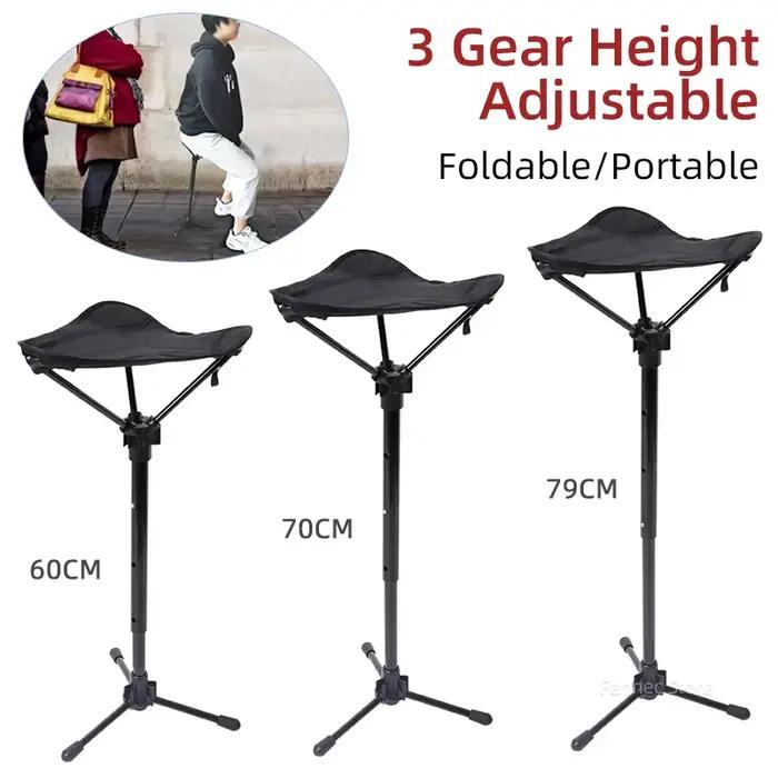 Tabouret triangulaire pliable portable réglable en hauteur pour pêche camping plage et voyages