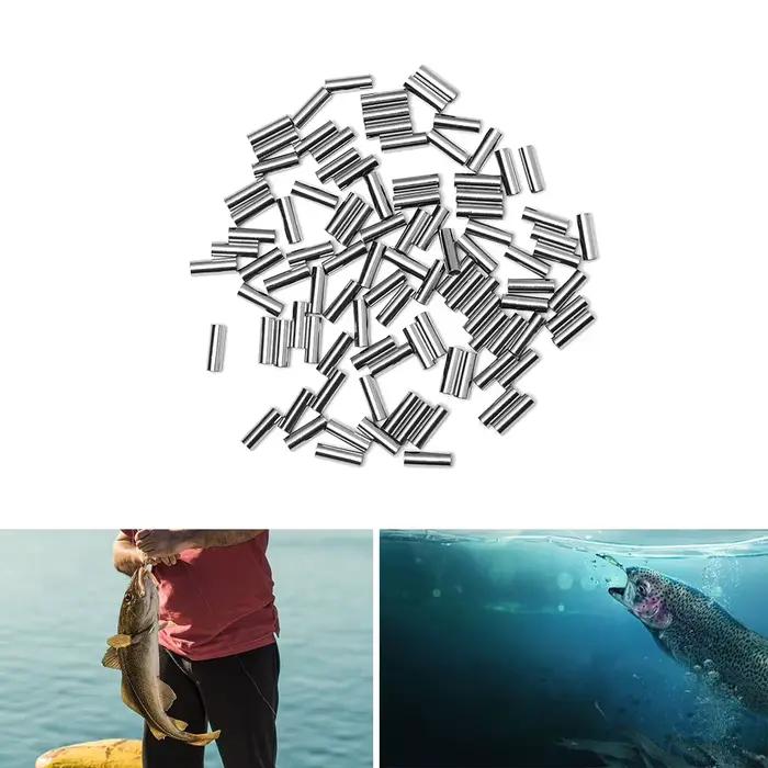 100 manchons de sertissage cuivre ronds pour ligne de pêche - Tubes aluminium 1.0mm-2.8mm accessoires mer