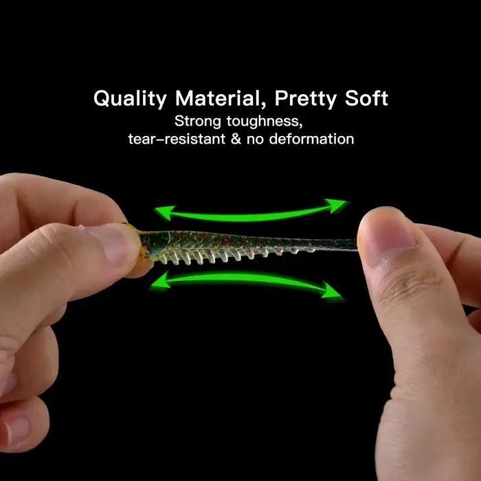Kit de 40 leurres souples avec hameçons jig head et boîte de rangement pour pêche, 5cm 3.5g
