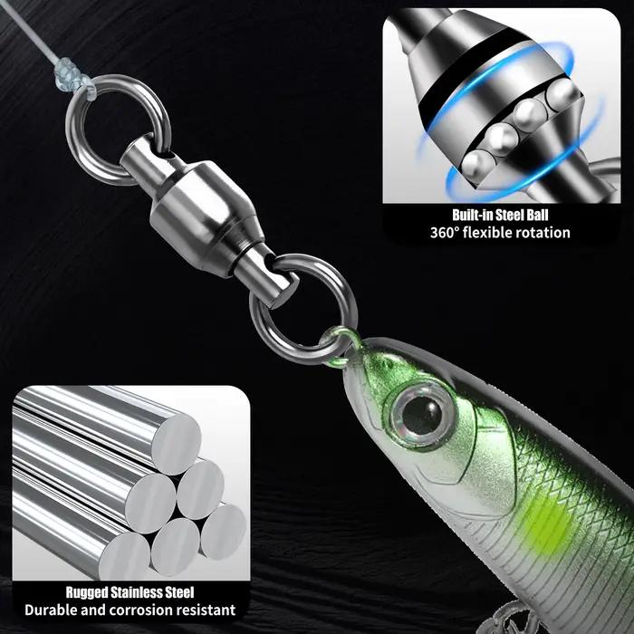 Émerillons FishTrip à anneau soudé 10-100pcs acier inoxydable mer lourd pour silure et gros poissons
