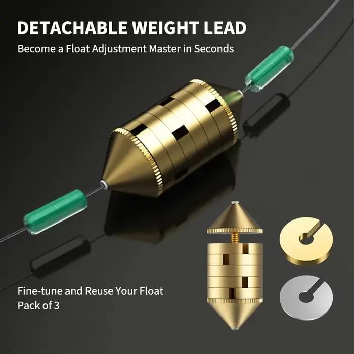 Plombs de pêche rapides 3 pièces réglables en cuivre - Pour pêche en eau douce et eau salée