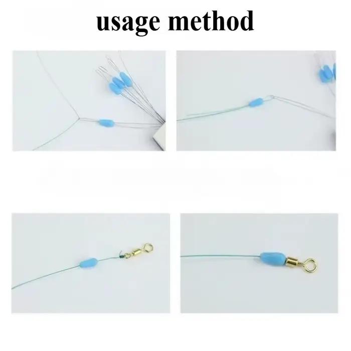 100 pièces flotteurs pêche anti-emmêlement stopper ovale bleu, accessoires canne espace beans SeaTool pour pêche en mer