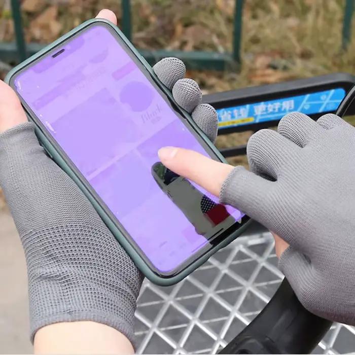 Gants en nylon ultra-fins homme fingerless touch screen protection solaire cueillette thé pêche travail deux trois doigts occasions spéciales