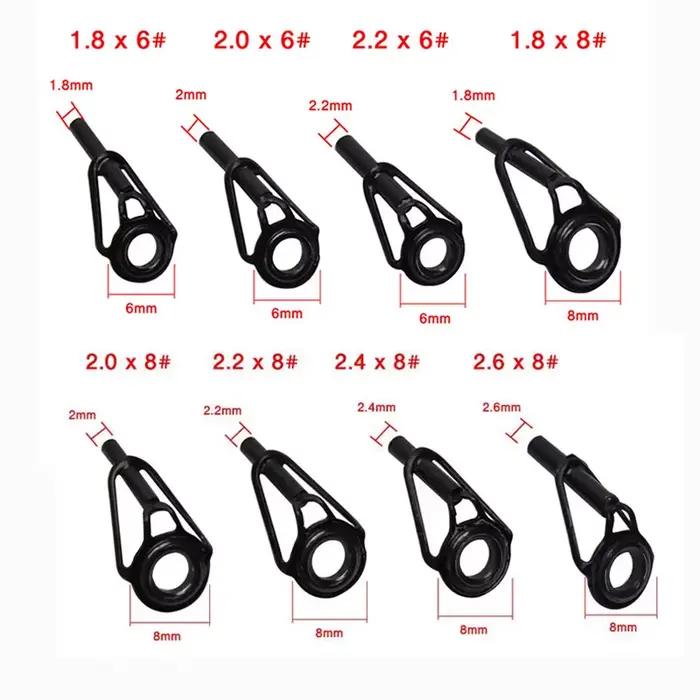 Anneaux céramique 8 pièces pour réparation guidage canne à pêche, accessoires pêche durables en acier inoxydable