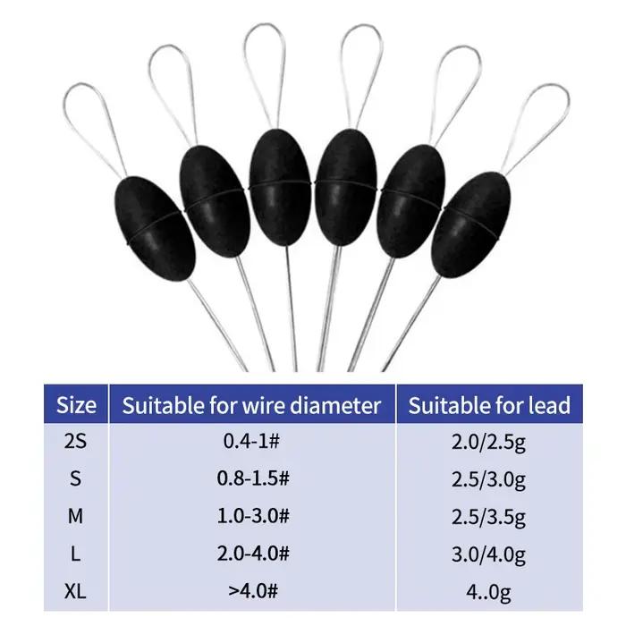 60 pièces stop pêche caoutchouc silicone espaceurs ovales pour carp fly fishing accessoires outils