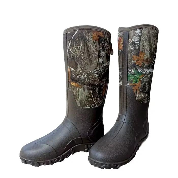 Bottes de pêche et chasse imperméables pour hommes, camouflage bionique arboricole, idéales pour le jardin et lavage auto