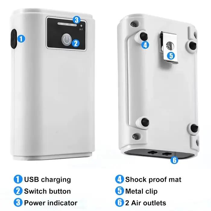 Pompe à oxygène USB pour aquarium - Rechargeable portable silencieuse pour pêche extérieure