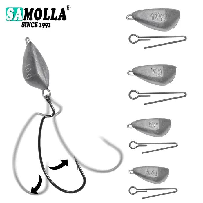 Têtes plombées SAMOLLA 5 pièces pour leurres crank, plombs de pêche pour hameçons