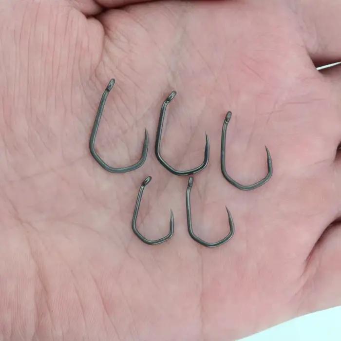 Hameçon de pêche sans ardillon Hirisi 50 pièces en acier inoxydable carbone PTFE 8020
