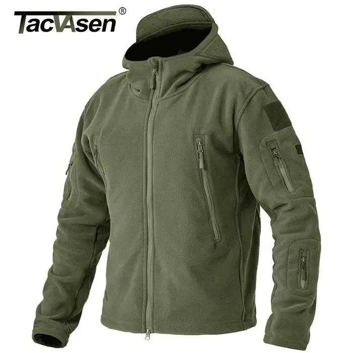 Veste polaire TACVASEN à capuche multi-poches - Vêtement technique pour pêche, randonnée et activités extérieures