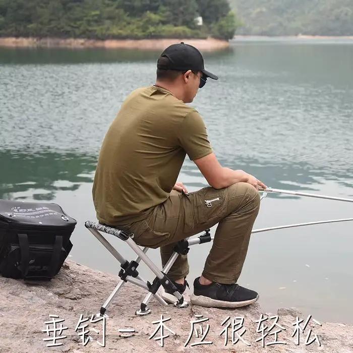 Chaise pêche aluminium pliable réglable à forte charge pour camping et pêche durable