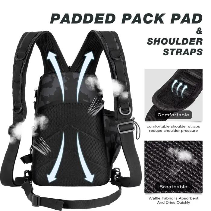 Sac bandoulière pêche avec porte-canne - Boîte à accessoires cadeau pêche à la mouche