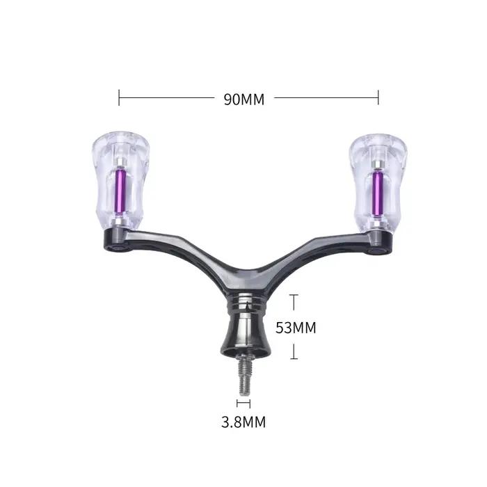 Manivelle Lizard Carbon à deux boutons pour moulinet spinning - Pièces personnalisées pêche