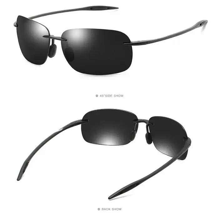 Lunettes de soleil polarisées ultra-légères TR90 sans monture colorées pour pêche et vacances UV400