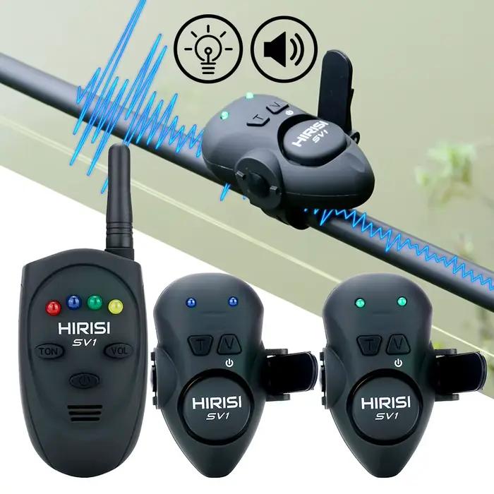 Set d'alarme de touche Hirisi SV1 avec étui portable - Indicateur lumineux pour pêche à la carpe et appâts