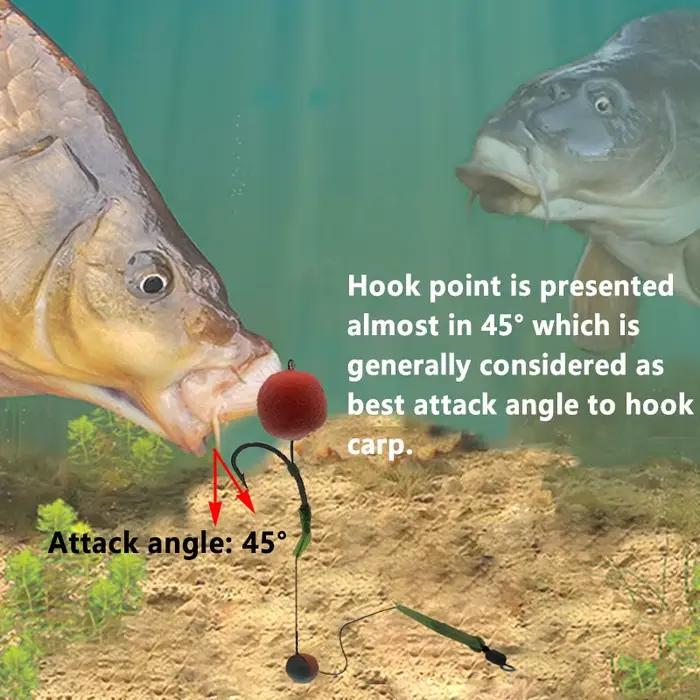 Montages cheveux prêts à pêcher 6 pièces - Équipement carpe tailles 2 à 8 pour pêche au coup