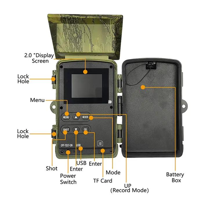 Caméra trail solaire 8K 60MP WiFi étanche pour observation extérieure des animaux de chasse nocturnes